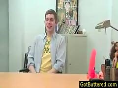 Dude getting his small penis hard by gotbuttered