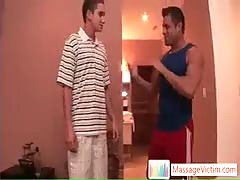 Jeremy gets prepped for massage by massagevictim