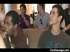 Group of horny guy sucking a cute twink
