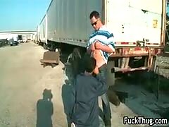 Black dude gives a blowjob